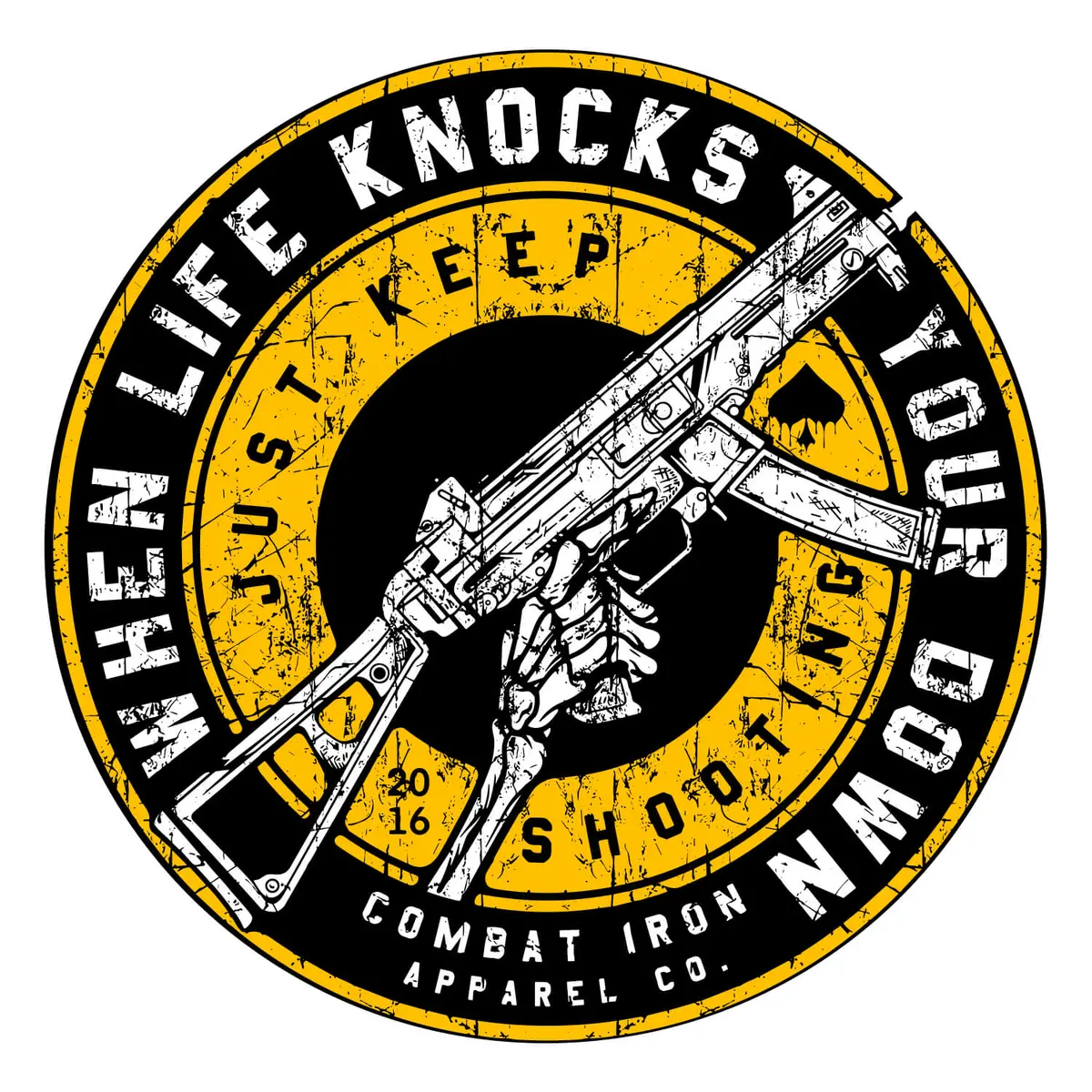 When Life Knocks You Down Just Keep Shootings Decal 1