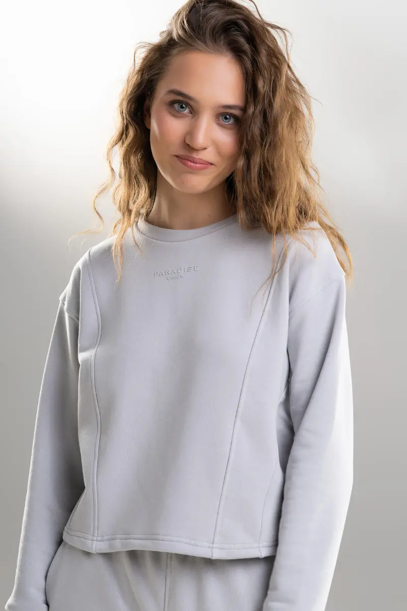Paradise Chick Supreme Logo Sweater - Light Grey 1