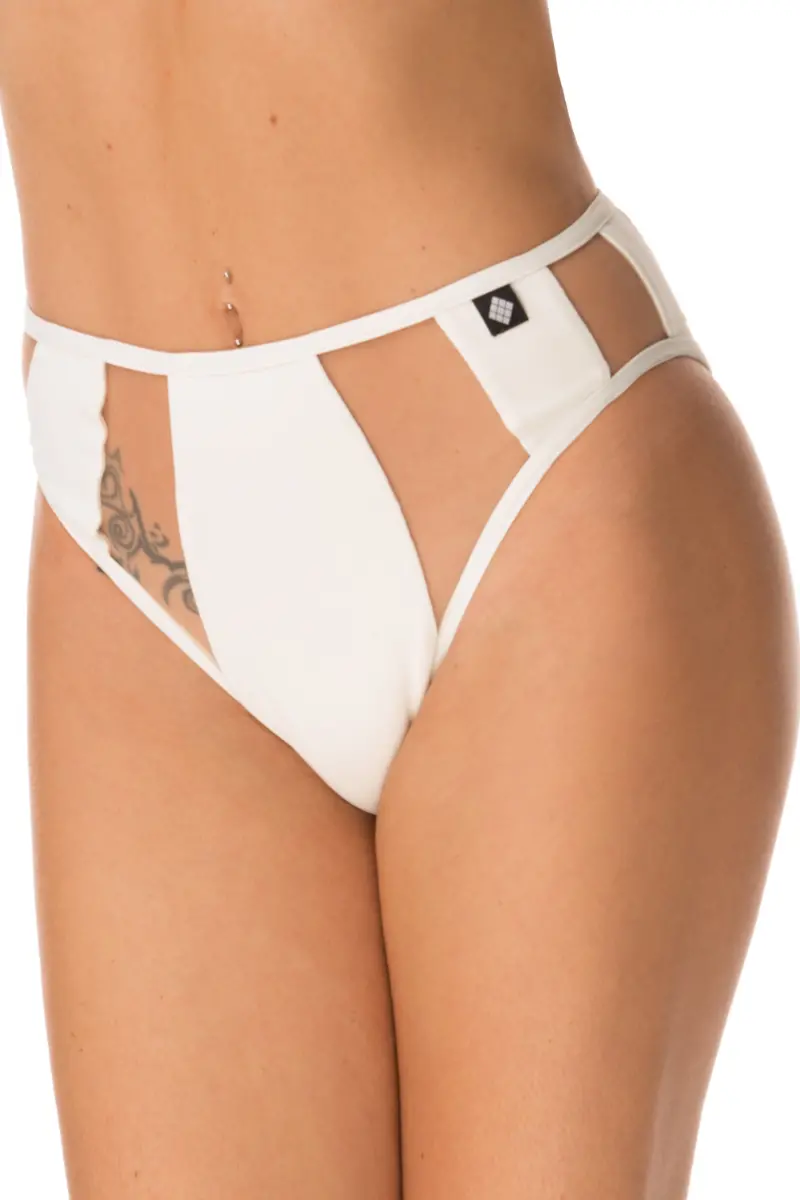 Poledancerka Rays High Leg Bottoms - Ivory White 1