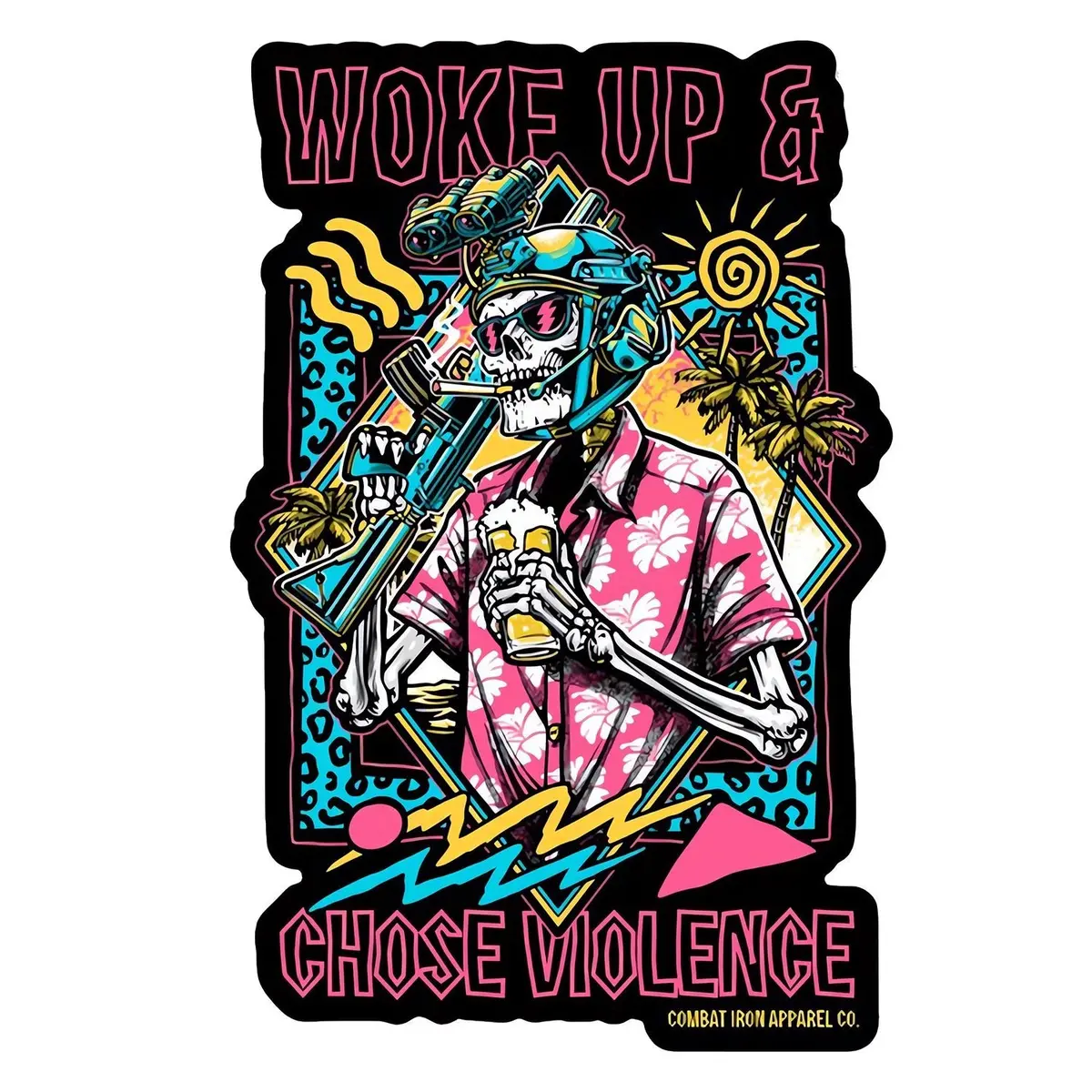 Woke Up & Chose Violence Decal Sticker 1