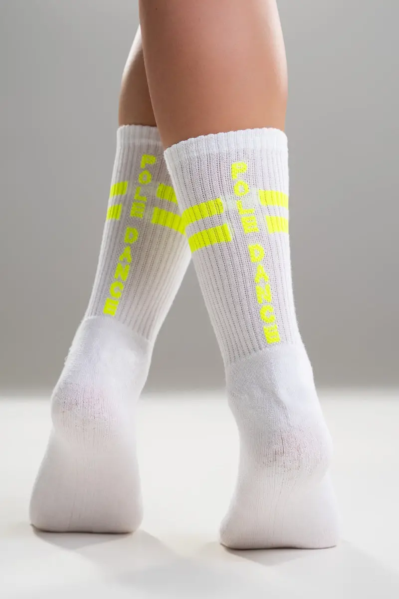 Paradise Chick Supreme Pole Dance Socks - Neon Yellow 1