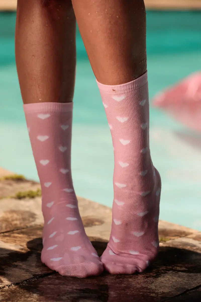 Rolling Calf High Socks - Sweetheart Pink 1