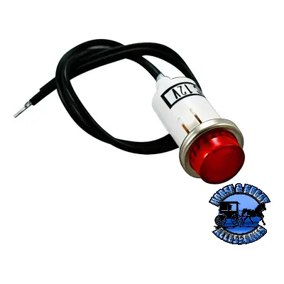 Up-98308 16 Amp 12V Red Warning Light W/ 1/2" Panel Mount And Leads 1 Pc. 1