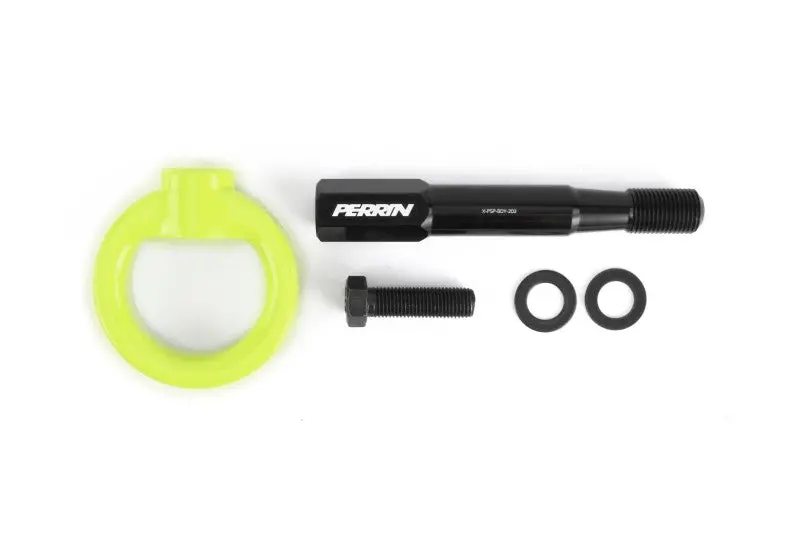 Perrin 15-17 Subaru Wrx/Sti Tow Hook Kit (Front) - Neon Yellow 1
