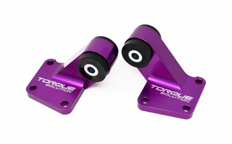 Torque Solution 03-06 Mitsubishi Evo Vii-Ix Billet Rear Differential Mounts - Purple 1