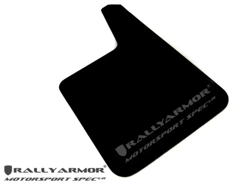 Rally Armor Universal Fit (No Hardware) Motorsport Spec Black Ur Mud Flap W/ Gray Logo 1