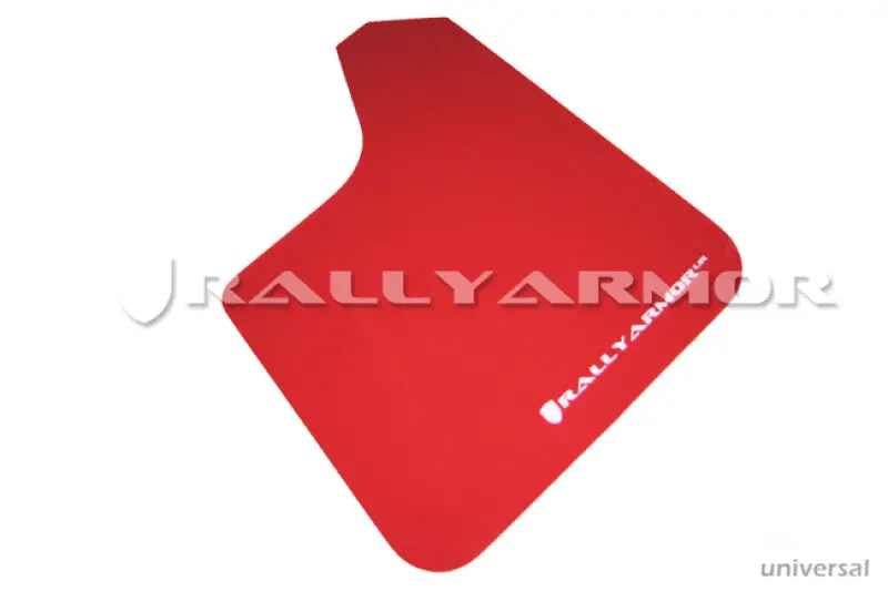 Rally Armor Universal Fit (No Hardware) Red Ur Mud Flap W/ White Logo 1