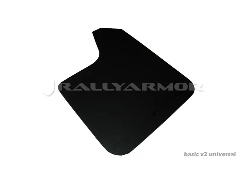 Rally Armor Universal Fit (No Hardware) Basic Black Mud Flap W/ Black Logo 1