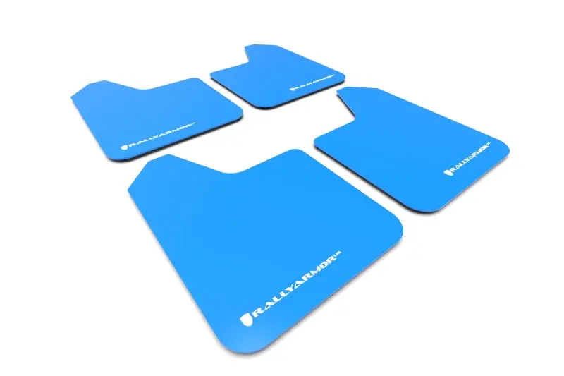 Rally Armor Universal Fit (No Hardware) Blue Ur Mud Flap White Logo 1