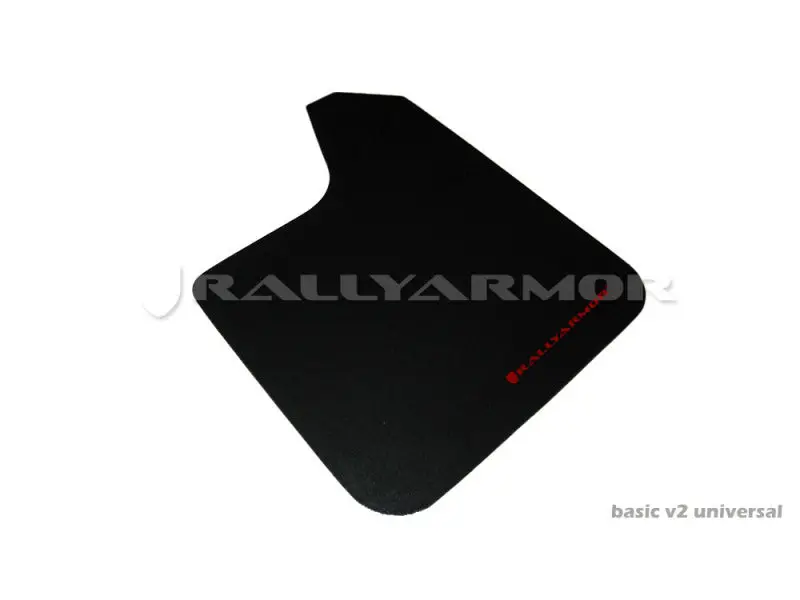 Rally Armor Universal Fit (No Hardware) Basic Black Mud Flap W/ Red Logo 1