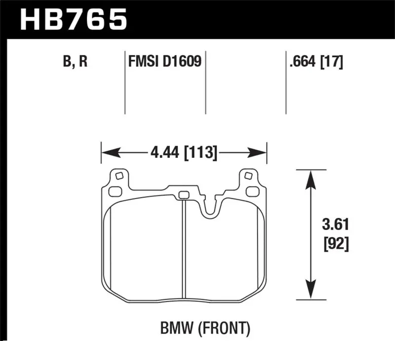 Hawk 13-16 Bmw 328I Xdrive Performance Ceramic Street Front Brake Pads 1