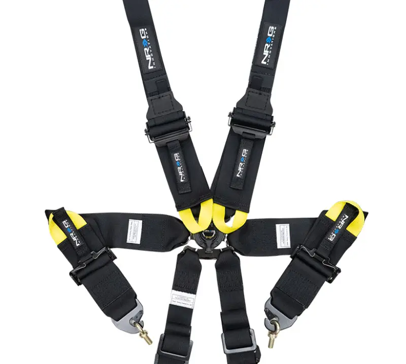 Nrg Fia 6Pt 2In. Shoulder Belt For Hans Device/ Rotary Cam Lock Buckle/ 3In. Waist Belt - Black 1