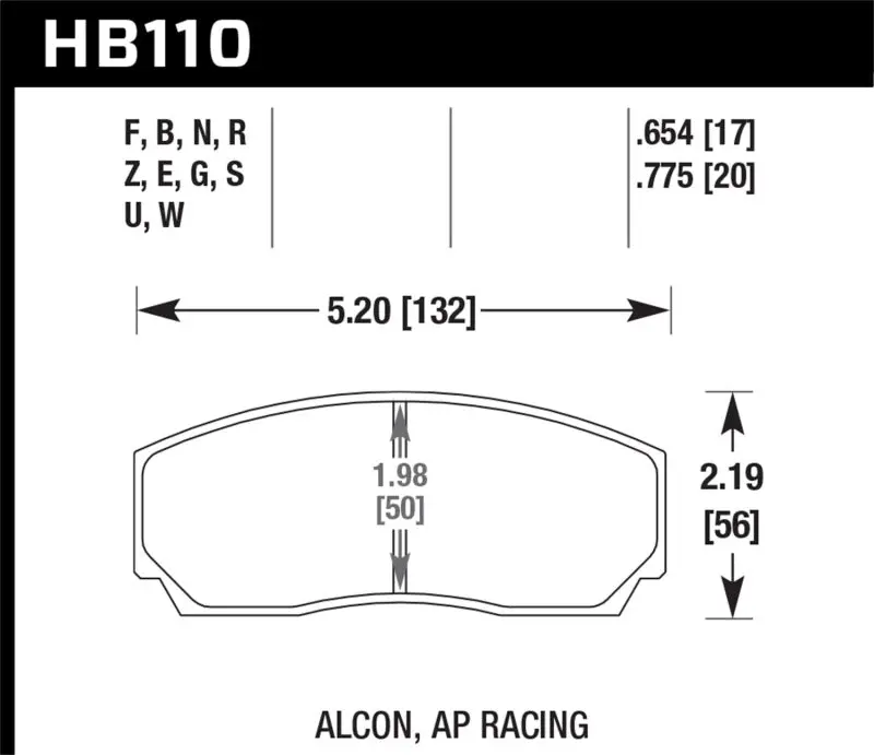 Hawk Ap Cp3307 / Cp5040-5S4 / Cp5200 (Sc250) Caliper Dtc-60 Race Brake Pads 1