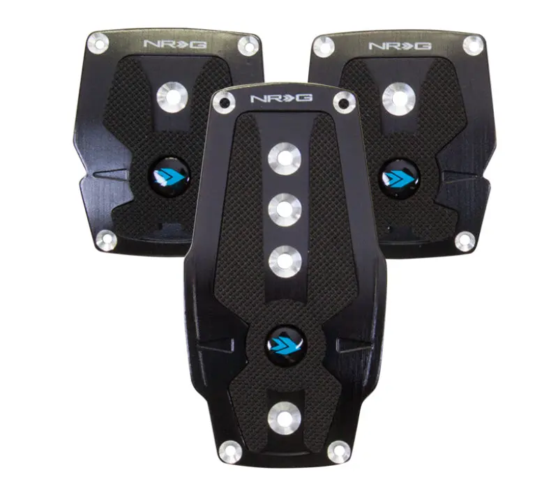 Nrg Brushed Aluminum Sport Pedal M/T - Black W/Black Rubber Inserts 1