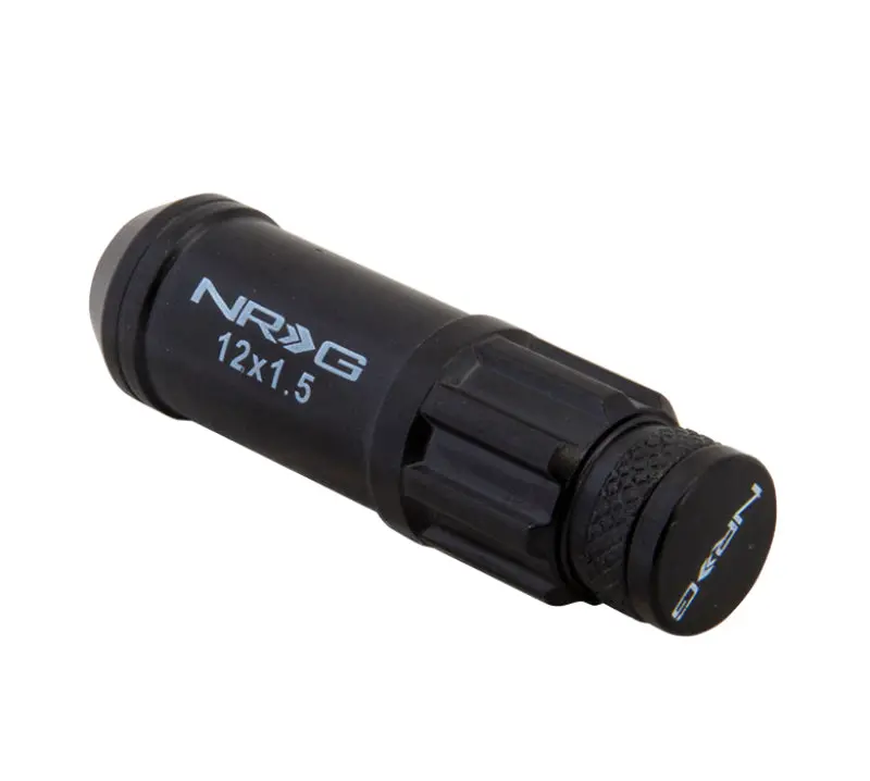 Nrg 700 Series M12 X 1.5 Steel Lug Nut W/Dust Cap Cover Set 21 Pc W/Locks & Lock Socket - Black 1