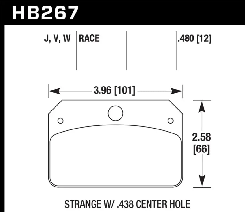 Hawk Dr-97 Brake Pads For Strange W/ 0.438In Center Hole 1