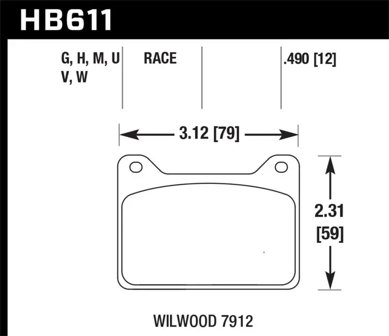 Hawk Wilwood 7912 Dtc-30 Race Brake Pads 1