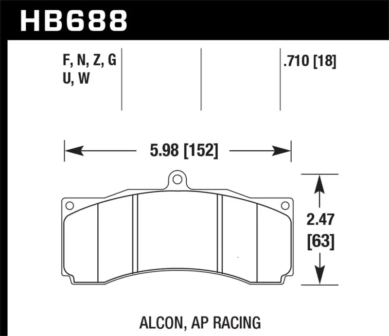 Hawk Dtc-70 Universal Performance Compound Racing Brake Pads 1