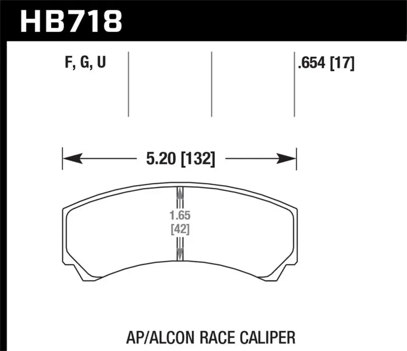 Hawk Dtc-60 Ap Racing/Alcon Hb110 W/42Mm Rad Depth Racing Brake Pads 1