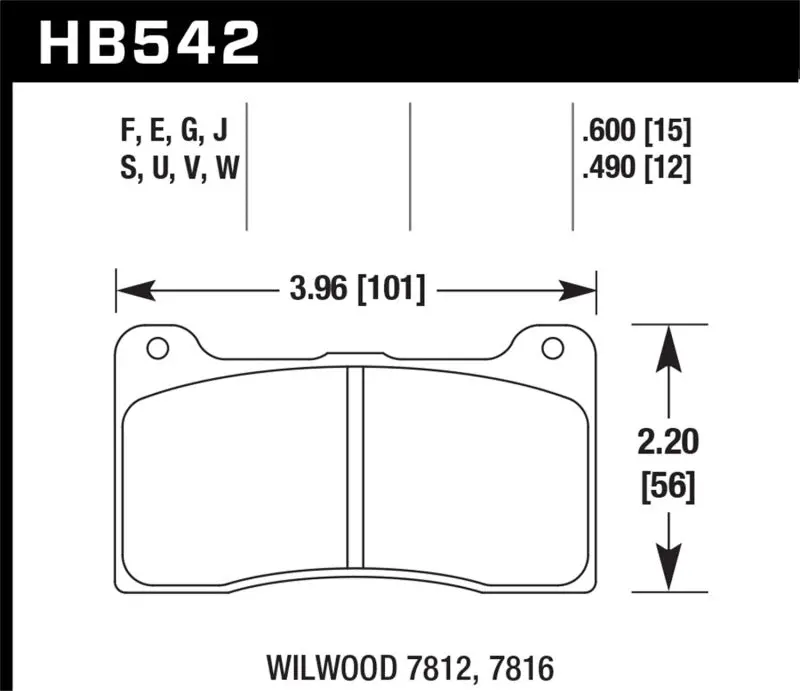 Hawk Wilwood 15Mm Hps Brake Pads 1