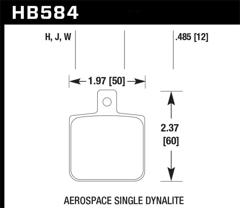 Hawk Aerospace Single Dynalite 12Mm Thickness Hps Street Brake Pads 1