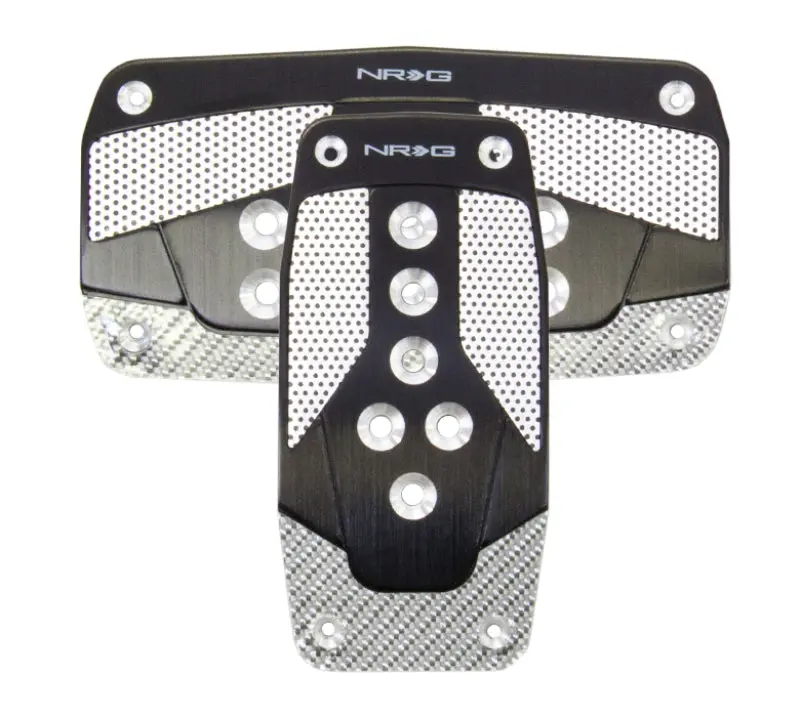 Nrg Aluminum Sport Pedal A/T - Black W/Silver Carbon 1