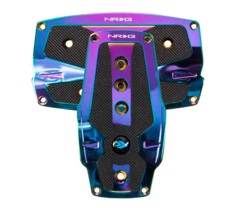 Nrg Aluminum Sport Pedal A/T - Neochrome W/Black Rubber Inserts 1