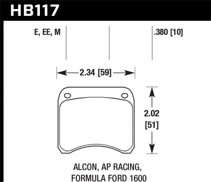 Hawk Ap Racing Cp3696 Blue 9012 Race Brake Pads 1